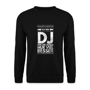 DJ Deejay Musik Techno Music Turntable Geschenk - Unisex Pullover - Schwarz - Vorne - Alina (178cm) & Michal (187cm)