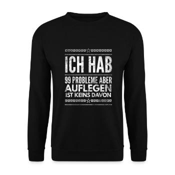 DJ Deejay Musik Techno Music Turntable Geschenk - Unisex Pullover - Schwarz - Vorne - Alina (178cm) & Michal (187cm)