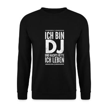 DJ Deejay Musik Techno Music Turntable Geschenk - Unisex Pullover - Schwarz - Vorne - Alina (178cm) & Michal (187cm)