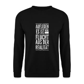 DJ Deejay Musik Techno Music Turntable Geschenk - Unisex Pullover - Schwarz - Vorne - Alina (178cm) & Michal (187cm)