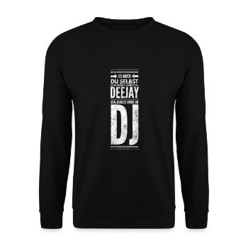 DJ Deejay Musik Techno Music Turntable Geschenk - Unisex Pullover - Schwarz - Vorne - Alina (178cm) & Michal (187cm)
