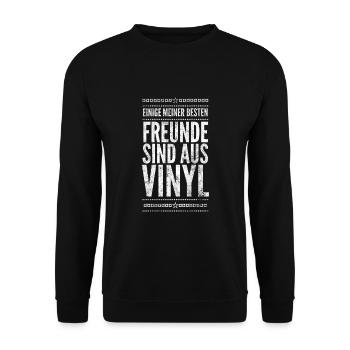 DJ Deejay Musik Techno Music Turntable Geschenk - Unisex Pullover - Schwarz - Vorne - Alina (178cm) & Michal (187cm)