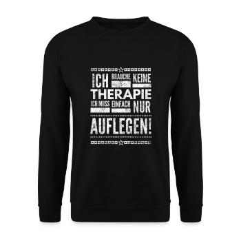 DJ Deejay Musik Techno Music Turntable Geschenk - Unisex Pullover - Schwarz - Vorne - Alina (178cm) & Michal (187cm)