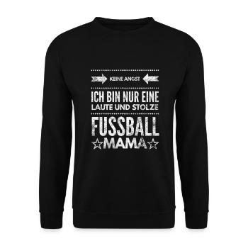 Mama Fußball Fussball Soccer Geschenk Mutter Ball - Unisex Pullover - Schwarz - Vorne - Alina (178cm) & Michal (187cm)