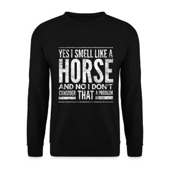 Reiten Reiter Geschenk Pferd Pony Pferde Dressur - Unisex Pullover - Schwarz - Vorne - Alina (178cm) & Michal (187cm)