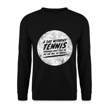 Tennis LiebhaberTennis Tennisspieler Geschenk Tenn - Unisex Pullover - Schwarz - Vorne - Alina (178cm) & Michal (187cm)