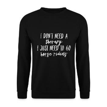 Reiten Pferd Reiter Pferde Pony Dressur Geschenk - Unisex Pullover - Schwarz - Vorne - Alina (178cm) & Michal (187cm)