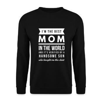 Mutter Spruch Muttertag Mama Mummy Geschenk Zitat - Unisex Pullover - Schwarz - Vorne - Alina (178cm) & Michal (187cm)