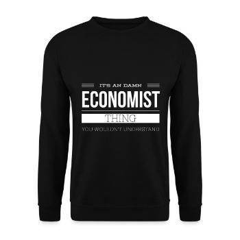 Economics Occupations Economist Finance Gift E - Unisex Sweatshirt - black - Front - Alina (178cm) & Michal (187cm)