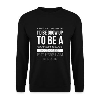Economics Occupations Economist Finance Gift J - Unisex Sweatshirt - black - Front - Alina (178cm) & Michal (187cm)