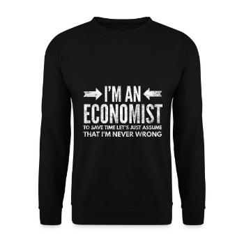 Economics Occupations Economist Finance Gift D - Unisex Sweatshirt - black - Front - Alina (178cm) & Michal (187cm)