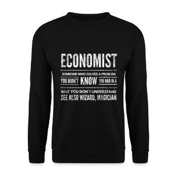 Economics Occupations Economist Finance Gift C - Unisex Sweatshirt - black - Front - Alina (178cm) & Michal (187cm)