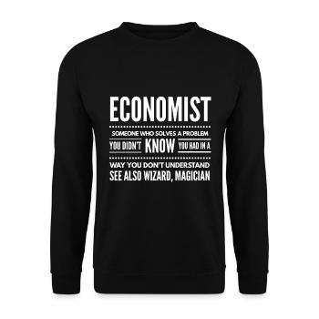 Economics Occupations Economist Finance Gift B - Unisex Sweatshirt - black - Front - Alina (178cm) & Michal (187cm)