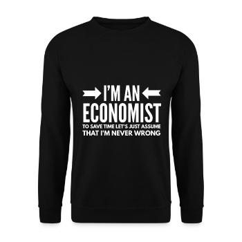 Economics Occupations Economist Finance Gift A - Unisex Sweatshirt - black - Front - Alina (178cm) & Michal (187cm)