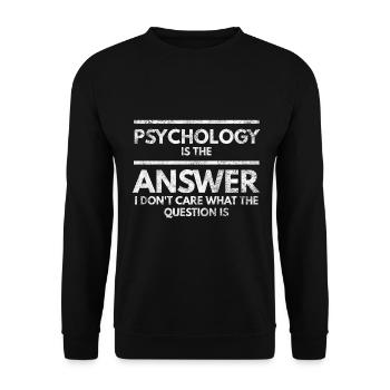 Psychology Psychologist Therapist Gift Uni E - Unisex Sweatshirt - black - Front - Alina (178cm) & Michal (187cm)