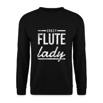 Flöte Orchester Blasmusik Spruch Geschenk Flute 8 - Unisex Pullover - Schwarz - Vorne - Alina (178cm) & Michal (187cm)