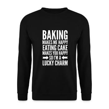 Backen Bäcker Kuchen Cupcake Bäckerin Geschenk 11 - Unisex Pullover - Schwarz - Vorne - Alina (178cm) & Michal (187cm)
