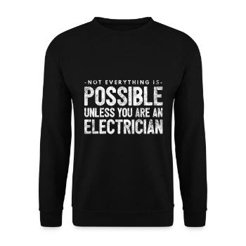 Electrician Electricity Electricity Profession Gift - Unisex Sweatshirt - black - Front - Alina (178cm) & Michal (187cm)