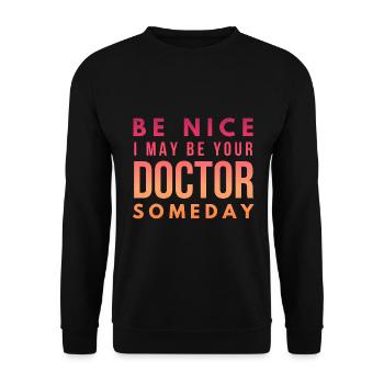 Arzt Doctor Medizin Spritze Geschenk - Unisex Pullover - Schwarz - Vorne - Alina (178cm) & Michal (187cm)