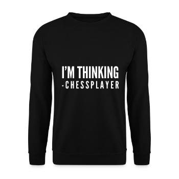 I'm thinking of chess players - Unisex Sweatshirt - black - Front - Alina (178cm) & Michal (187cm)