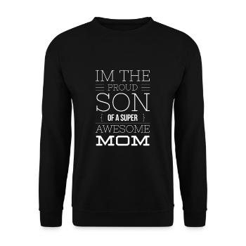 Sohn Mutter Muttertag Familie Mama Geschenk 1 - Unisex Pullover - Schwarz - Vorne - Alina (178cm) & Michal (187cm)