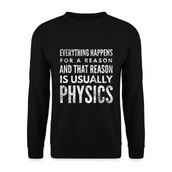 Physics nerd science studying geek gift 14th - Unisex Sweatshirt - black - Front - Alina (178cm) & Michal (187cm)