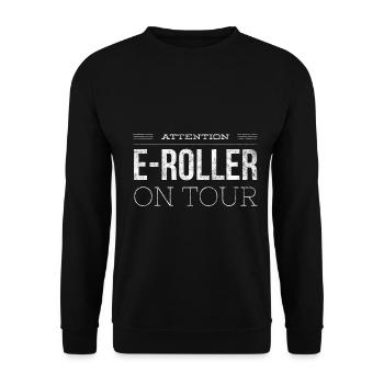 Escooter E-Roller Scoot Geschenk 1 - Unisex Pullover - Schwarz - Vorne - Alina (178cm) & Michal (187cm)