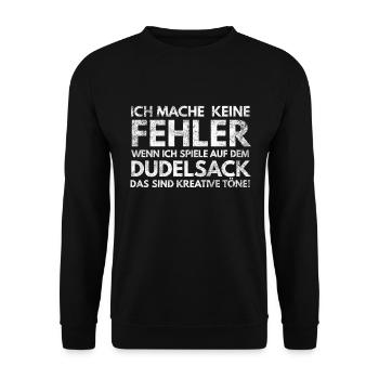 Dudelsack Instrument Dudelsackspieler Kilt Schotte - Unisex Pullover - Schwarz - Vorne - Alina (178cm) & Michal (187cm)