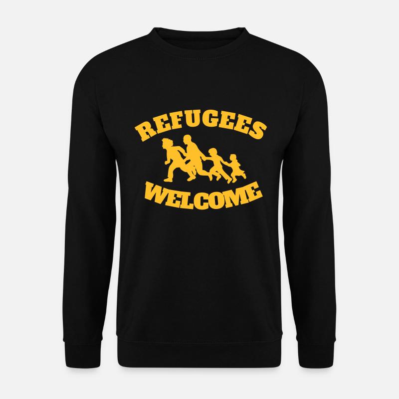 NEU: Refugees Welcome Redesign - Unisex Pullover - Schwarz