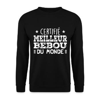 Homme Grand Père Surnom Papa Humour Meilleur Bébou - Sweat-shirt Unisexe - noir - Devant - Alina (178cm) & Michal (187cm)