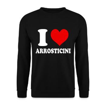 I Love Arrosticini Funny Witty Heart - Unisex Sweatshirt - black - Front - Alina (178cm) & Michal (187cm)
