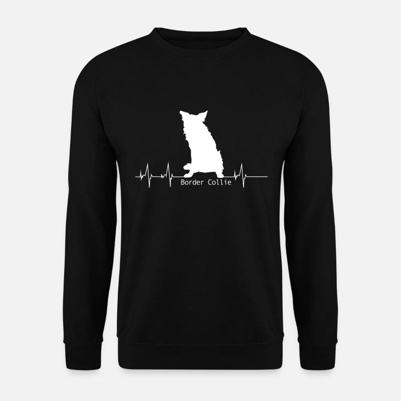 Border Collie Heartbeat Geschenk - Unisex Pullover - Schwarz