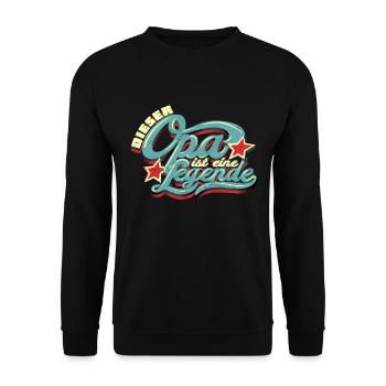 Opa eine Legende - Unisex Pullover - Schwarz - Vorne - Alina (178cm) & Michal (187cm)