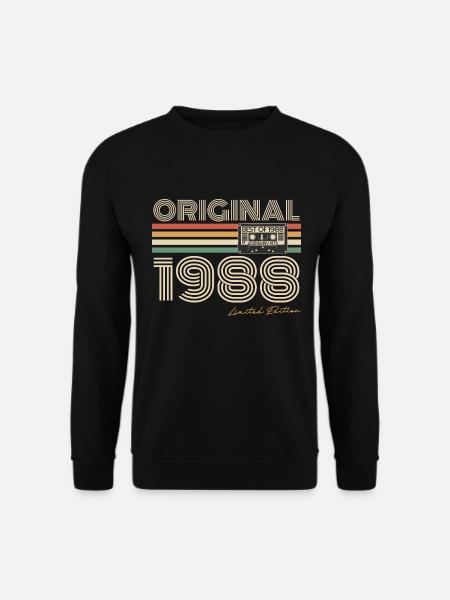 Original 1988 Jahrgang Vintage Geburtstag Retro - Unisex Pullover - Schwarz