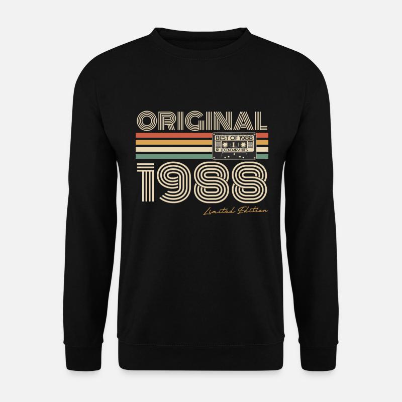 Original 1988 Jahrgang Vintage Geburtstag Retro - Unisex Pullover - Schwarz