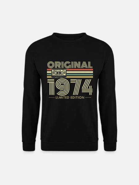Original 1974 Jahrgang Vintage Geburtstag Retro - Unisex Pullover - Schwarz
