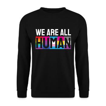 Nous sommes tous humains LGBTQIA - Sweat-shirt Unisexe - noir - Devant - Alina (178cm) & Michal (187cm)
