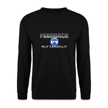 Feedback: Shirt für Tontechniker und Büro - Unisex Pullover - Schwarz - Vorne - Alina (178cm) & Michal (187cm)