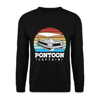 Pontonboot Boot Boote - Unisex Pullover - Schwarz - Vorne - Alina (178cm) & Michal (187cm)