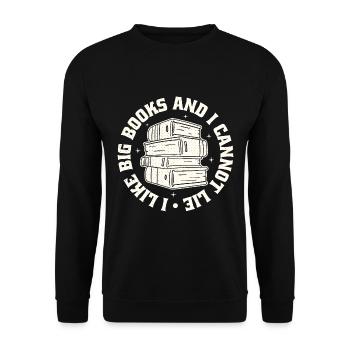 I Like Big Books - Unisex Sweatshirt - black - Front - Alina (178cm) & Michal (187cm)