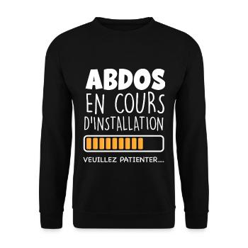 Téléchargement abdos en cours - Sweat-shirt Unisexe - noir - Devant - Alina (178cm) & Michal (187cm)