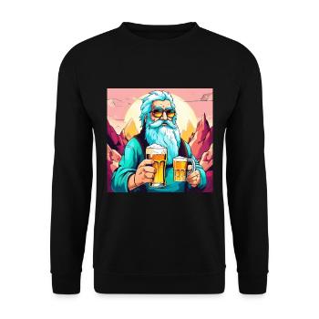 Friendly man has a good idea. Beer! - Unisex Sweatshirt - black - Front - Alina (178cm) & Michal (187cm)