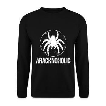 Arachnoholic große haarige Vogelspinne Silhouette - Unisex Pullover - Schwarz - Vorne - Alina (178cm) & Michal (187cm)