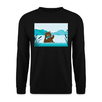 Le grizzly - Sweat-shirt Unisexe - noir - Devant - Alina (178cm) & Michal (187cm)
