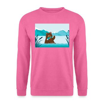 Der Grizzly Bär - Unisex Pullover - Pink - Vorne