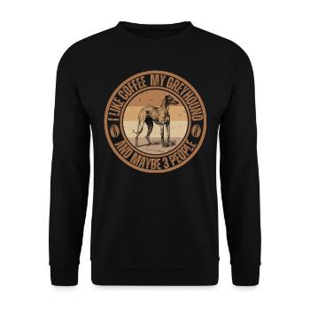 Greyhound Café Chien Café - Sweat-shirt Unisexe - noir - Devant - Alina (178cm) & Michal (187cm)