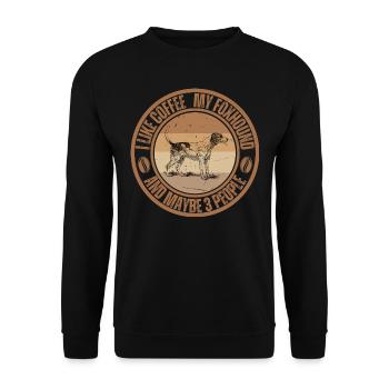 Foxhound Kaffee Retro Hund Cafe - Unisex Pullover - Schwarz - Vorne - Alina (178cm) & Michal (187cm)