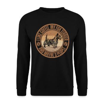 Fox Terrier Café Chien Café - Sweat-shirt Unisexe - noir - Devant - Alina (178cm) & Michal (187cm)