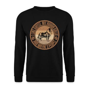 Collie Kaffee Hund Cafe - Unisex Pullover - Schwarz - Vorne - Alina (178cm) & Michal (187cm)