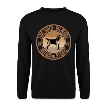Beagle Kaffee Hund Cafe - Unisex Pullover - Schwarz - Vorne - Alina (178cm) & Michal (187cm)